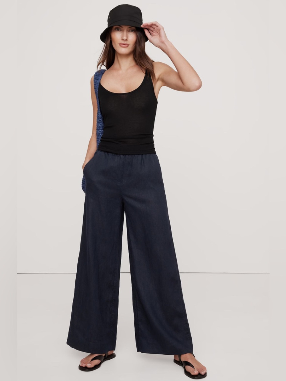 Banana Republic Wide Leg Linen Pull On Pants